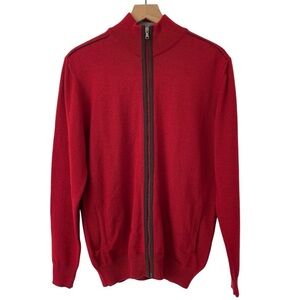 Eredi Pisano Men XL Sweater Merino Wool Full Zip Classic Italian Quiet Luxury